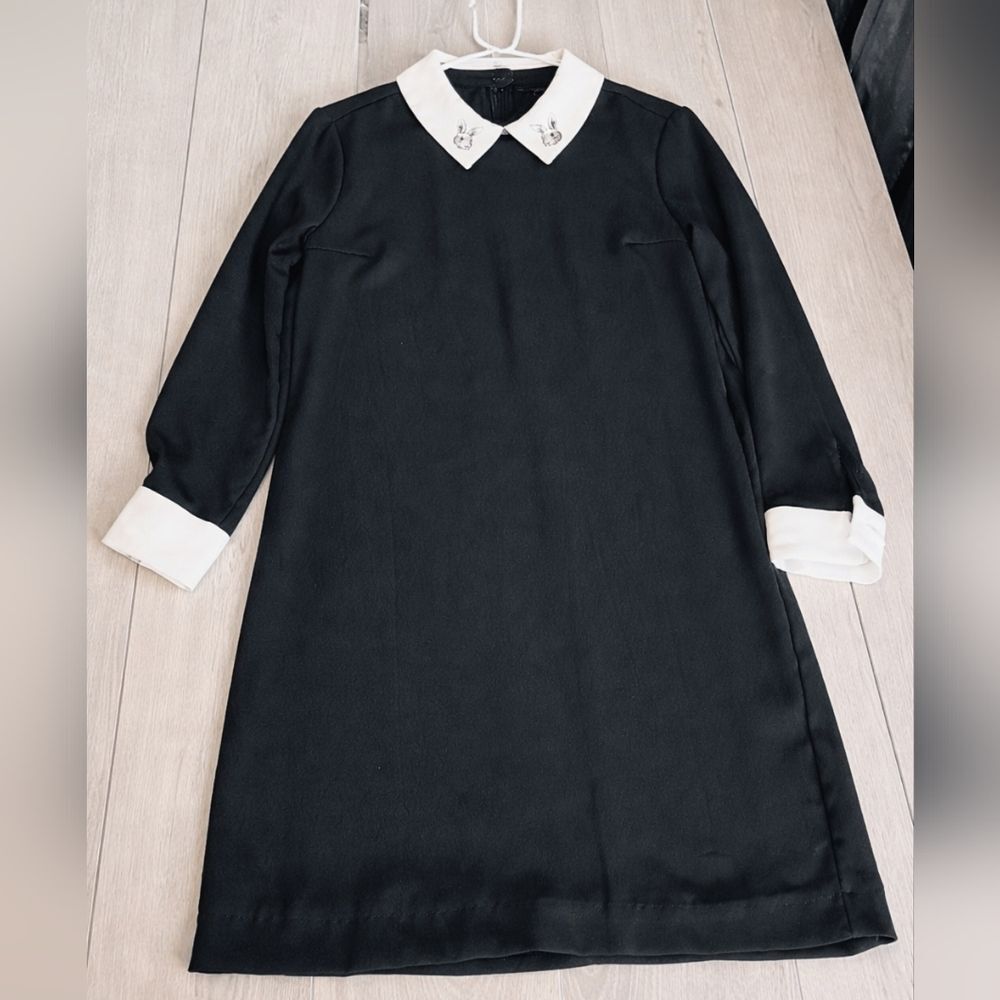 Victoria Beckham Target Bunny Collar Dress Black Peter Pan Shift M